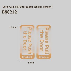 No-Residue Adhesive Cat Door Pull-Push Glass Sticker Entrance Reminder Decal Modern Simple Style Acrylic Flat Wall Patch