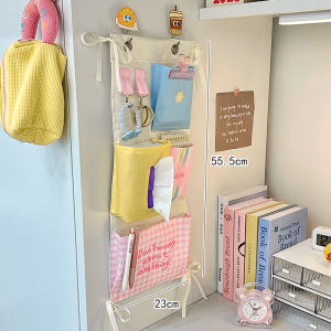 กระเป๋าเก็บของติดผนังแบบแขวนสำหรับหอพักนักเรียน วัสดุ PP ความจุขนาดใหญ่ กระเป๋าเก็บของแบบแขวน สำหรับใส่ของใช้ในชีวิตประจำวัน