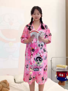 383 SBT ชุดนอนกระโปรงผู้หญิงโอเวอร์ไซส์ หน้าผ้าอก45 นิ้ว **ไม่ได้เหมาะคนอก45** ผ้าไหมอิตาลี ชุดนอนราคาถูกพร้อมส่งจาก กทม