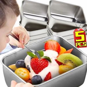 316 Stainless Steel Fresh-Keep Box Sealed Lunch Box with Lid Rectangle Food Container Fruit Refrigerator Storage Organizer Container