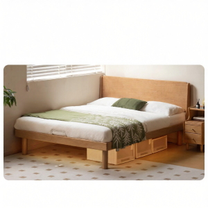 WEISHA | Modern Simple Solid Wood Bed Compact Single Bed 1.2m