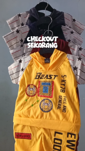 Baju Bayi Laki-Laki Setelan HOODIE BRANDED Anak Atasan dan Celana Motif Bordir Karakter BEAR