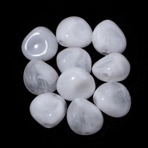 10pcs 24x26mm Imitation Natural Stone Acrylic Beads Clouds Effect Loose Spacer Bead Jewelry Making Bracelet Necklace Accessories