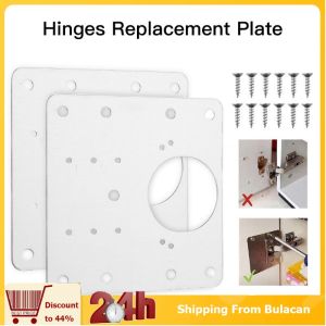Stainless Steel Hinge Repair Plate Cabinet Furniture Drawer Hinge Repair Plate With Screws for Home