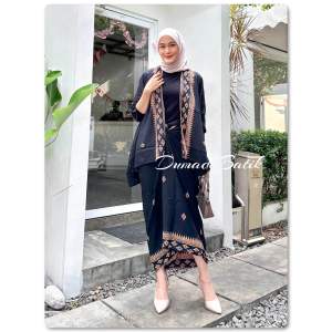 OUTFIT SET KEBAYA KONDANGAN SIMPEL ONE SET BATIK OUTER ROK LILIT KIMONO WANITA RAYON GLOYOR MOTIF ETNIQ OVERSIZE MODERN