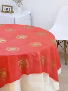 Wedding Celebration Round Plastic Disposable Tablecloth
