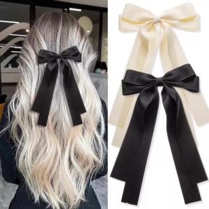 4 Chiếc Kẹp Tóc Nơ Ruy Băng Hai Lớp Dành Cho Nữ Phong Cách Thanh Lịch Ngọt Ngào Lấy Cảm Hứng Từ Múa Ba Lê Phụ Kiện Tóc Thời Trang