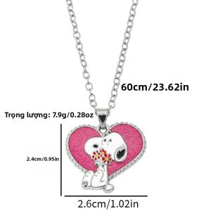 Takara Tomy | Mặt Dây Chuyền Hình Trái Tim Snoopy Màu Hồng Đào Dễ Thương Dây Chuyền Xương Quai Xanh Phụ Kiện Hoạt Hình Dành Cho Mọi Lứa Tuổi Món Quà Kỷ Niệm Hoàn Hảo