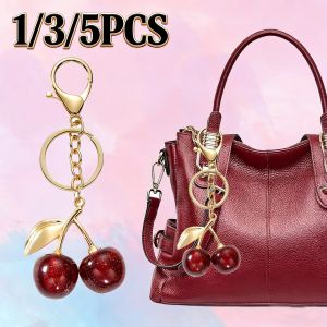 hot toys | 1/3/5PCS Cherry Bag Charm Keychain Exquisite Red Cherry Fruit Key Chain for Women Bag Purse Pendant Accessories Gift