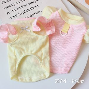 Adorable Thin Spring Summer Pet Shirt for Small Dogs And Cats Teddy Bichon Papillon Cute Vest Sleeveless Cotton Dog Clothes