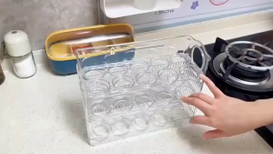 30 Grid Egg Tray Three Layer Egg Storage Box Organizer Rack Container with Automatic Flip Design for Easy Access Egg Tray Organizer for Refrigerator Tray Layer Box Fresh Household