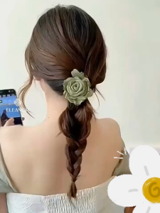 Dây buộc tóc nữ Eleanor Accessories hình hoa hồng phụ kiện tóc đồ cột tóc 10972