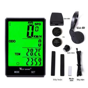 West Biking | WEST BIKING 2.8In Máy Đo Tốc Độ Xe Đạp Chống Nước IPX6 Máy Tính Xe Đạp Đa Chức Năng Không Dây Với 2 Chế Độ Đèn Nền Đồng Hồ Bấm Giờ Máy Đo Đường Cho Xe Đạp Đường Trường MTB Cố Định Bánh Xe