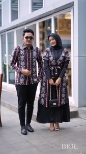Couple Keluarga Family Set  Dua Maroon| Couple Batik Keluarga Casual | Sarimbit Keluarga Terbaru 2025