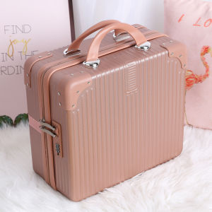 Lightweight Portable Mini Luggage Box Womens Cosmetic Box 14 Inch Travel Bag Fashionable Trendy ABS Material Lock Feature