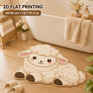 VIKAMA Cute Dog Shaped Bath Mat Non‑Slip Absorbent Irregular Floor Rug For Bathroom Bedroom Entryway Home Decor