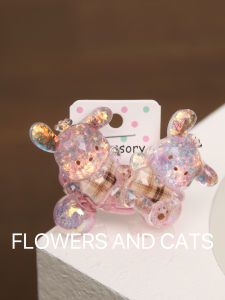 Colorful Acrylic Hair Ties for Girls Cute Ball Head And Ponytail Elastic Hair Bands Korean Style Children Accessories