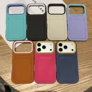 Ốp Điện Thoại Silicon Cao Cấp Có Khe Đựng Thẻ Cho iPhone 17/16/15/14/13/12/XS/11/8 Plus - Vỏ Mềm Chống Rơi Có Thể Giặt Được