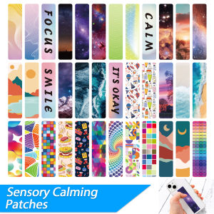 36Pcs Anxiety Sensory Stickers Textured Calming Strips Tactile Rough Sensory Calm Stickers Adhesive Textured Tape Fidget Pack