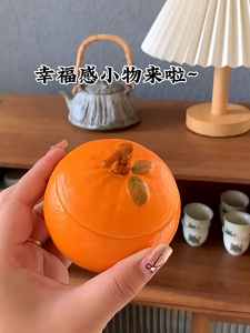 Orange Ceramic Aromatherapy Candle Natural Plant Essential Oil for Bedroom Sleep Aid Home Decoration Wedding