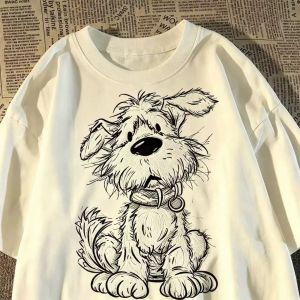 FLICBS | Oversized Retro Dog Print T-Shirt