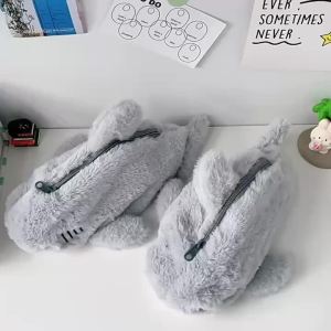 【Random Plush Ocean Shark Pencil Case Cosmetic Bag Portable Large Capacity Pen Pouch Stationery Storage Box School Supplies】