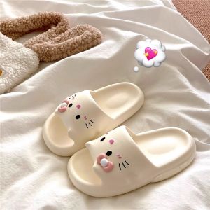 Cute Kadi Cat Slippers Womens Soft Bottom Anti-Slip Summer Autumn Slippers Comfortable Eva Material Casual Home Shoes
