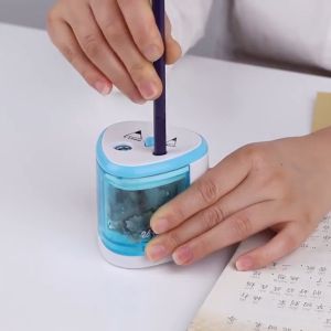 New Two-hole Electric Automatic Pencil Sharpener Switch Pencil Sharpener Home Office School Supplies Stationery Art