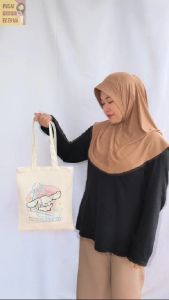 Tote Bag Kanvas Motif Sanrio Goodie Bag Totebag Canvas Souvenir Tas Jinjing Tas Kuliah Shopping Bag