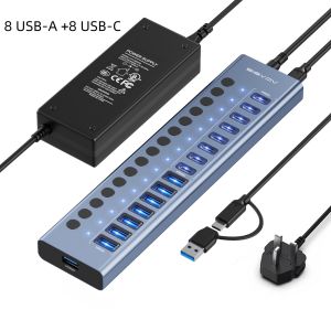 ACASIS | Acasis 16 Cổng USB-C/A Hub 3.2 Docking Station 10Gbps Loại C Bộ Chia Mở Rộng Đa Ổ Cắm Nhôm Adapter Cho PC/Laptop