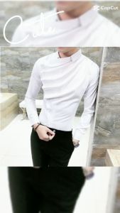 Áo sơ mi áo sơ mi dài tay áo sơ mi nam cúc chéo thiết kế độc đáo lượn sóng trước ngực điểm nhấn tạo trẻ trung năng động lịch lãm - Mã H28