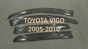 คิ้วกันสาด กันสาด คิ้ว กันสาดประตู ดำทึบ รุ่น 4ประตู (ทรงมูเก้น) โตโยต้า วีโก้ Toyota Vigo 2005 - 2010 ใส่ร่วมกันได้