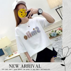 QDshop เสื้อยืดปักลายอักษรภาษาอังกฤษ งานดีมีคุณภาพ สวมใส่สบายสีสันสดใส เห็นแล้วสะดุดสะดุดใจม๊วกกก