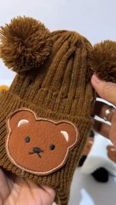 Topi Bayi Pompom Beruang Bear Minicute Model Kekinian