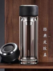 แก้วคริสตัลสองชั้นหนาสำหรับดื่มน้ำชาย แก้วสำหรับดื่มน้ำชา แก้วสำหรับใช้ในรถ แก้วครึ่งทรงกลม แก้วสำหรับใช้ในชีวิตประจำวัน