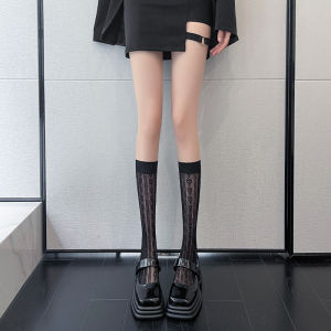 ถุงเท้ายาวถึงเข่าถุงเท้าแบบบาง ถุงเท้าลูกไม้ ระบายอากาศได้ดี Fashion long knee socks Girls ultra thin lace socks High quality cotton socks