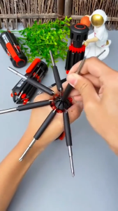 Nicedeal 8 in 1 Multi Screwdriver Set with Torch Lighted Portable FZ-895