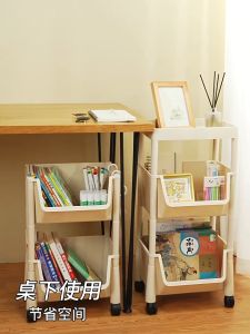 ชั้นวางหนังสือ ชั้นวางของ 4 ชั้น มีล้อ ชั้นวางของอเนกประสงค์ ตู้เก็บของ ชั้นวางหนังสือบนโต๊ะ ชั้นหนังสือ - SHAYNE