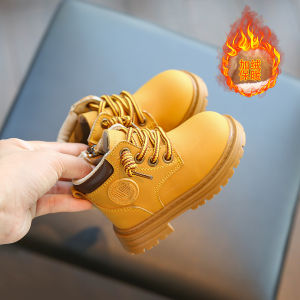 Childrens Martin Boots Baby Shoes Autumn Winter Fleece Lined Cotton Boots Toddler Boys Girls Short Boots Soft Bottom