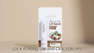SADOER Coconut Oil Nourishing Moisturizing Lip Balm (2.7g) (Paraben Free) Hydrating Moisturizing Lip Balm Lip Mask Anti-Cracked Lip Care