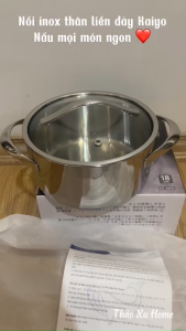 Nồi Inox 18/10 Thân Đáy Liền KaiyoTri-Ply Silver Crown Size 18-20-24cm Phù Hợp Trên Mọi Bếp
