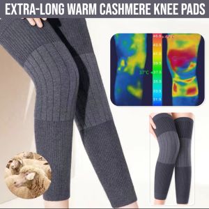 Autumn And Winter Extra-Long Warm Cashmere Knee Pads Self Heating Support Knee Braces Good Breathability Stretch Fit