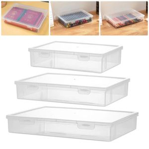 JIYAN2866 1Pcs School Home Office Supplies Document Storage Container Plastic Multifunctional File Box Durable Dustproof A4 A5 File Organizer for Data Certificate Stationery Jewelry