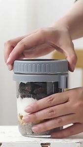 Nexlent 350ml Reusable Overnight Oats Jars With Spoon Airtight Oatmeal Cup Container Breakfast Cups