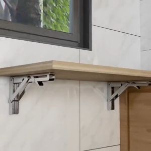 สแตนเลสพับสามเหลี่ยมชั้นวางติดผนังพับชั้นวางโต๊ะ 16 นิ้ว 1 คู่ ชั้นพับได้ 100 kg รับน้ำหนักได้ เสริมรูปหน้าและความสวยงามด้วย ส่งเร็ว 2ชิ้น-1คู่