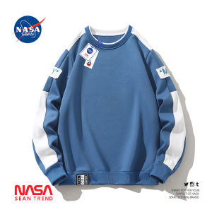 Wassup Panda Mens Loose Fit Long Sleeve Crew Neck Sweatshirt Spring Autumn Color Block T-Shirt Casual Comfortable Polyester