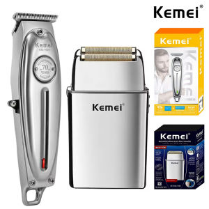 Kemei | Kemei Rechargeable Metal Body Hair Clippers Reciprocating Electric Beard Shaver Cordless Trimmer For Men KM-1949 KM-TX5 Kit