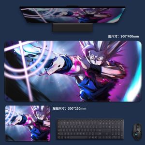 Bandai | Large Mouse Pad Dragon Ball Anime Desk Mat Goku Gaming Computer Keyboard Mats Cartoon Non-slip Computer Game Pads Accessories