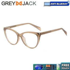 Grey Jack Kacamata Antiradiasi Blueray Komputer/Gadget/TV Style Cat Eye Elegant TR90+Metal Bisa Minus Antiradiasi/Blueray/Photocromic/Bluecromic 1024