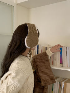 Womens Winter Ear Muffs Knitted Woolen Outdoor Snowy Ear Protection Hat Soft Cozy Ear Covers Fashionable Ear Warmer